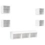 Wand-TV-Schränke mit LED, 7 Stück, weißes Holzwerkstoff von , TV-Möbel - Ref: Foro24-3216583, Preis: 132,63 €, Rabatt: %