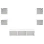 Muebles de TV de pared con LED 7 pzas madera ingeniería blanco de , Muebles TV - Ref: Foro24-3216583, Precio: 129,41 €, Descu...