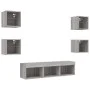 TV-Wandmöbel mit LED, 7-teilig, Holzwerkstoff, grau Sonoma von , TV-Möbel - Ref: Foro24-3216588, Preis: 130,40 €, Rabatt: %