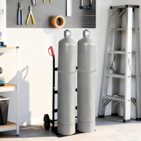 Carro de Mano Negro y rojo 63 x 43,5 x 110 cm Acero en Carretillas de carga | Comprar online en Foro24