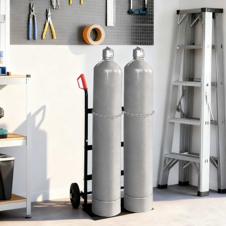 Carro de Mano Negro y rojo 63 x 43,5 x 110 cm Acero en Carretillas de carga | Comprar online en Foro24