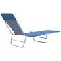 Tumbonas plegables 2 unidades acero y tela azul de vidaXL, Tumbonas - Ref: Foro24-44299, Precio: 101,08 €, Descuento: %