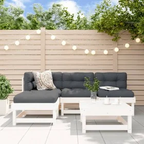 Gartensofa-Set 5-teilig aus massivem weißem Kiefernholz von , Gartensets - Ref: Foro24-3186516, Preis: 267,06 €, Rabatt: %