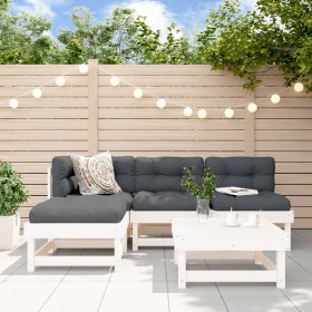 Gartensofa-Set 5-teilig aus massivem weißem Kiefernholz von , Gartensets - Ref: Foro24-3186516, Preis: 270,59 €, Rabatt: %
