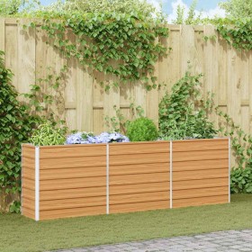 Arriate elevado Marrón Claro 240 x 40 x 77 cm Acero Galvanizado en Maceteros y jardineras | Comprar online en Foro24