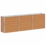 Arriate elevado Marrón Claro 240 x 40 x 77 cm Acero Galvanizado en Maceteros y jardineras | Comprar online en Foro24