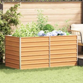 Arriate elevado Marrón Claro 160 x 80 x 77 cm Acero Galvanizado en Maceteros y jardineras | Comprar online en Foro24