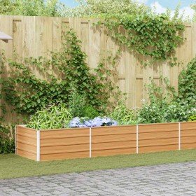 Arriate elevado Marrón Claro 480 x 80 x 45 cm Acero Galvanizado en Maceteros y jardineras | Comprar online en Foro24