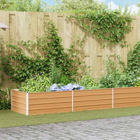 Arriate elevado Marrón Claro 600 x 80 x 45 cm Acero Galvanizado en Maceteros y jardineras | Comprar online en Foro24