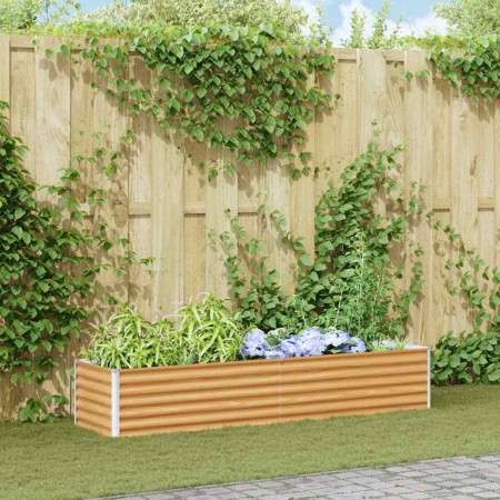 Arriate elevado Marrón Claro 195 x 50 x 36 cm Acero Galvanizado en Maceteros y jardineras | Comprar online en Foro24