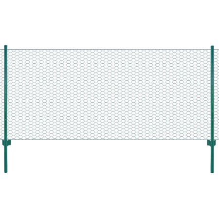Maschendrahtzaun mit Stahlpfosten 25x0,5 m grün von vidaXL, Zaunpaneele - Ref: Foro24-144613, Preis: 56,24 €, Rabatt: %