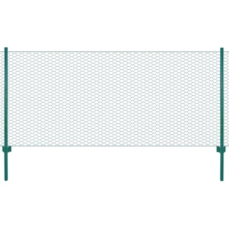 Wire mesh fence with green steel posts 25x0.5 m by vidaXL, fence panels - Ref: Foro24-144613, Price: 55,85 €, Discount: %