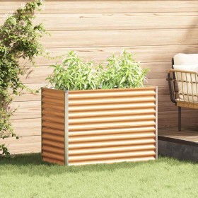 Arriate elevado Marrón Claro 98 x 50 x 68 cm Acero Galvanizado en Maceteros y jardineras | Comprar online en Foro24