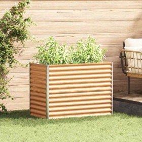 Arriate elevado Marrón Claro 98 x 50 x 68 cm Acero Galvanizado en Maceteros y jardineras | Comprar online en Foro24