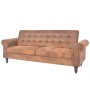 Convertible 2-seater sofa with brown artificial suede armrests by vidaXL, Sofas - Ref: Foro24-245584, Price: 412,63 €, Discou...