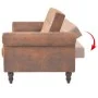 Convertible 2-seater sofa with brown artificial suede armrests by vidaXL, Sofas - Ref: Foro24-245584, Price: 404,22 €, Discou...
