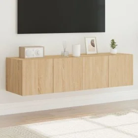 TV cabinet wall LED lights 2 pcs Sonoma Oak 60x35x31 cm by , TV Furniture - Ref: Foro24-837272, Price: 82,70 €, Discount: %