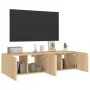 TV cabinet wall LED lights 2 pcs Sonoma Oak 60x35x31 cm by , TV Furniture - Ref: Foro24-837272, Price: 82,70 €, Discount: %