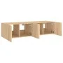 TV cabinet wall LED lights 2 pcs Sonoma Oak 60x35x31 cm by , TV Furniture - Ref: Foro24-837272, Price: 82,70 €, Discount: %