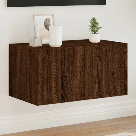 Mueble de TV de pared con luces LED roble marrón 60x35x31 cm de , Muebles TV - Ref: Foro24-837279, Precio: 45,86 €, Descuento: %