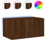 Mueble de TV de pared con luces LED roble marrón 60x35x31 cm de , Muebles TV - Ref: Foro24-837279, Precio: 45,86 €, Descuento: %