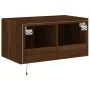 Mueble de TV de pared con luces LED roble marrón 60x35x31 cm de , Muebles TV - Ref: Foro24-837279, Precio: 45,86 €, Descuento: %