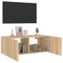 Wandmontierter TV-Schrank mit LED-Leuchten Sonoma-Eiche 80x35x31 cm von , TV-Möbel - Ref: Foro24-837285, Preis: 53,92 €, Raba...