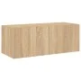 Wandmontierter TV-Schrank mit LED-Leuchten Sonoma-Eiche 80x35x31 cm von , TV-Möbel - Ref: Foro24-837285, Preis: 53,18 €, Raba...