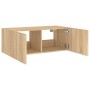 Wandmontierter TV-Schrank mit LED-Leuchten Sonoma-Eiche 80x35x31 cm von , TV-Möbel - Ref: Foro24-837285, Preis: 53,92 €, Raba...