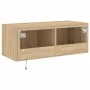 Wandmontierter TV-Schrank mit LED-Leuchten Sonoma-Eiche 80x35x31 cm von , TV-Möbel - Ref: Foro24-837285, Preis: 53,18 €, Raba...