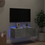 Mueble de TV de pared con luces LED gris hormigón 80x35x31 cm de , Muebles TV - Ref: Foro24-837287, Precio: 64,55 €
