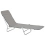 Folding sun loungers 2 units steel and gray fabric by vidaXL, Loungers - Ref: Foro24-44302, Price: 84,71 €, Discount: %