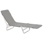 Folding sun loungers 2 units steel and gray fabric by vidaXL, Loungers - Ref: Foro24-44302, Price: 87,71 €, Discount: %