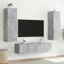 Wandmontierter TV-Schrank mit LED-Leuchten betongrau 80x35x31 cm von , TV-Möbel - Ref: Foro24-837287, Preis: 62,45 €, Rabatt: %