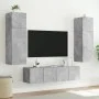 Wandmontierter TV-Schrank mit LED-Leuchten betongrau 80x35x31 cm von , TV-Möbel - Ref: Foro24-837287, Preis: 61,43 €, Rabatt: %