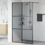Pared de Ducha Walk-in Negro 115 x 195 cm vidrio templado en Paredes y mamparas de ducha | Comprar online en Foro24