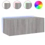 Wandmontierter TV-Schrank mit LED-Leuchten Sonomagrau 80x35x31 cm von , TV-Möbel - Ref: Foro24-837291, Preis: 57,41 €, Rabatt: %