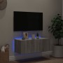 Wandmontierter TV-Schrank mit LED-Leuchten Sonomagrau 80x35x31 cm von , TV-Möbel - Ref: Foro24-837291, Preis: 58,26 €, Rabatt: %
