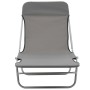 Folding sun loungers 2 units steel and gray fabric by vidaXL, Loungers - Ref: Foro24-44302, Price: 84,71 €, Discount: %