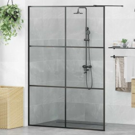 Pared de Ducha Walk-in Negro 140 x 195 cm vidrio templado en Paredes y mamparas de ducha | Comprar online en Foro24