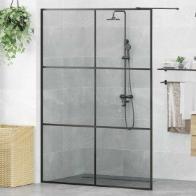 Pared de Ducha Walk-in Negro 140 x 195 cm vidrio templado en Paredes y mamparas de ducha | Comprar online en Foro24
