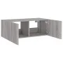 Wandmontierter TV-Schrank mit LED-Leuchten Sonomagrau 80x35x31 cm von , TV-Möbel - Ref: Foro24-837291, Preis: 57,41 €, Rabatt: %