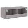 Mueble de TV de pared con luces LED gris Sonoma 80x35x31 cm de , Muebles TV - Ref: Foro24-837291, Precio: 60,05 €