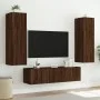 Wandmontierter TV-Schrank mit LED-Leuchten Eiche braun 80x35x31 cm von , TV-Möbel - Ref: Foro24-837293, Preis: 58,61 €, Rabat...