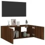 Wandmontierter TV-Schrank mit LED-Leuchten Eiche braun 80x35x31 cm von , TV-Möbel - Ref: Foro24-837293, Preis: 58,61 €, Rabat...
