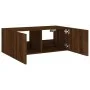 Wandmontierter TV-Schrank mit LED-Leuchten Eiche braun 80x35x31 cm von , TV-Möbel - Ref: Foro24-837293, Preis: 58,61 €, Rabat...