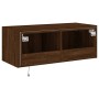 Wandmontierter TV-Schrank mit LED-Leuchten Eiche braun 80x35x31 cm von , TV-Möbel - Ref: Foro24-837293, Preis: 59,48 €, Rabat...