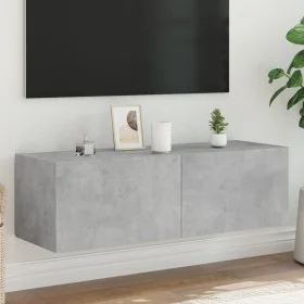 Wall-mounted TV cabinet with LED lights concrete gray 100x35x31 cm by , TV Furniture - Ref: Foro24-837298, Price: 61,18 €, Di...