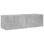 Wall-mounted TV cabinet with LED lights concrete gray 100x35x31 cm by , TV Furniture - Ref: Foro24-837298, Price: 61,65 €, Di...