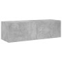 Wandmontierter TV-Schrank mit LED-Leuchten betongrau 100x35x31 cm von , TV-Möbel - Ref: Foro24-837298, Preis: 62,27 €, Rabatt: %
